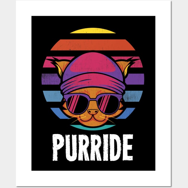 Purride - Retro Vintage Cat Wall Art by zeeshirtsandprints